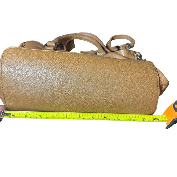 The Sak Collective Baylis Soft Leather Satchel brown chevron detail crossbody - Picture 11 of 13